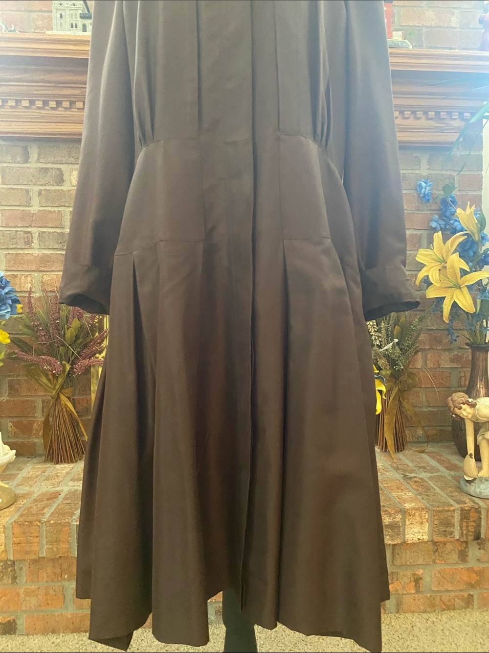Oscar De La Renta resort 2009 brown button up dress size 16 - Picture 4 of 11